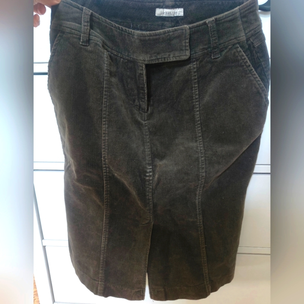 Urban Life Brown Corduroy Skirt With Opening In The Front